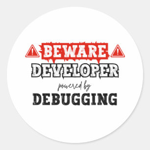 Sticker Rond Développeur optimisé par le débogage Programmati