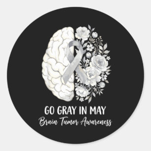 Sticker Rond Devenir gris en mai sensibilisation aux tumeurs cé