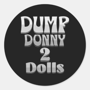 Sticker Rond Déverser Donny 2 Poupées Deux Poupées Trump Droits