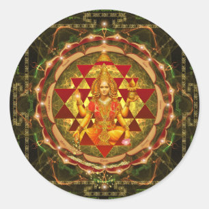 Sticker Rond Devi Lakshmi Stotram - Shri Yantra