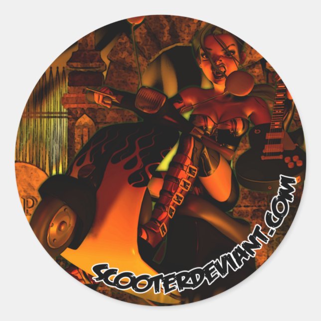 Sticker Rond Déviant de scooter 3D (Devant)