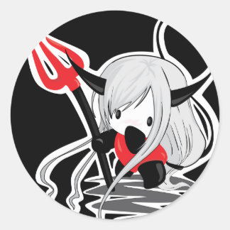 Sticker Rond Devil Girl