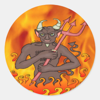 Sticker Rond Devil Monster