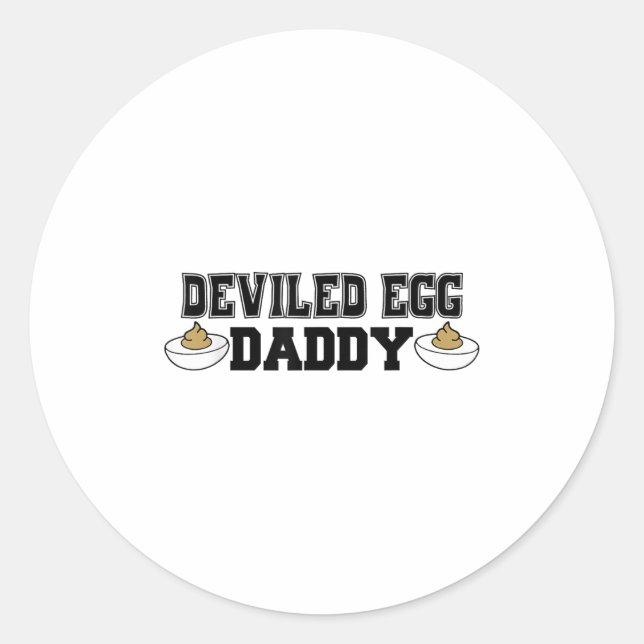 Sticker Rond Deviled Egg Daddy - Funny Thanksgiving Deviled Egg (Devant)