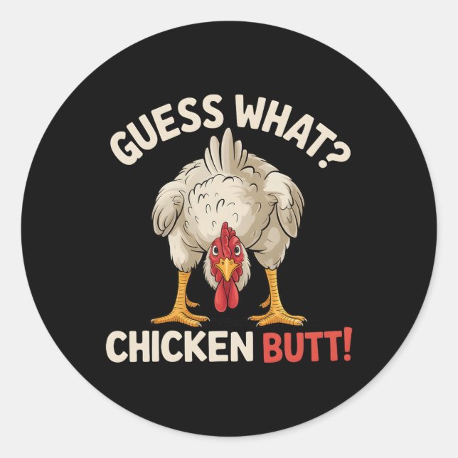 Sticker Rond Devine quoi Cul de Poule _14  (Devant)