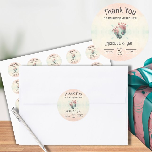 Sticker Rond "Devinez qui" Genre Révéler Baby shower Ultrasound (Guess Who Baby Shower Gender Reveal Stickers for Thank You Gift)