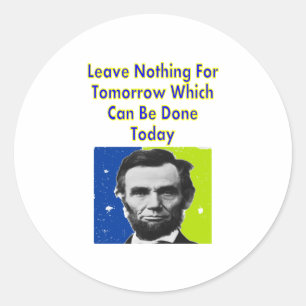 Sticker Rond Devis Abe Lincoln T-Shirts & Cadeaux