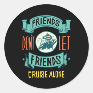 Sticker Rond Devis de bateau de croisière amusant