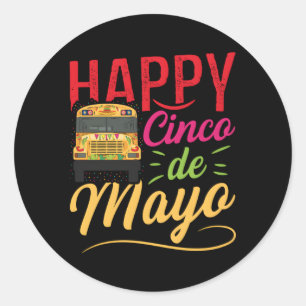 Sticker Rond Devis De Bus Pour Un Pilote Skoolie