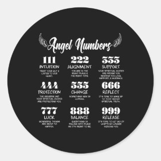 Sticker Rond Devis de tendance des numéros d'anges