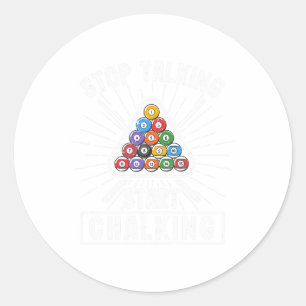 Sticker Rond Devis du joueur de piscine amusant Billard Arrêter