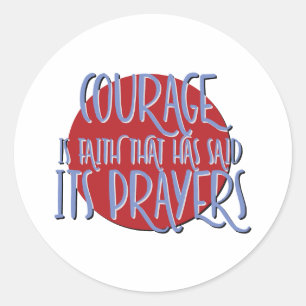 Sticker Rond Devise de récupération du courage et de la foi