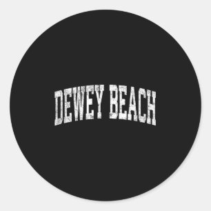 Sticker Rond Dewey Beach Delaware De Sports Athlétiques Vintage