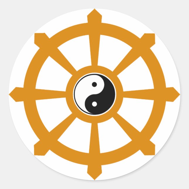 Sticker Rond Dharma Wheel Yin Yang (Devant)