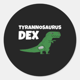 Sticker Rond Dia-Be-Tee - shirts Tyrannosaurus Dex Sensibilisat
