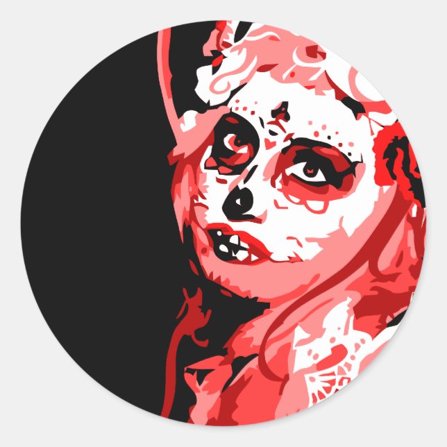 Sticker Rond dia de los muertos (Devant)