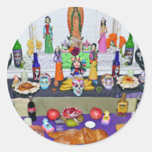 Sticker Rond Dia de los Muertos