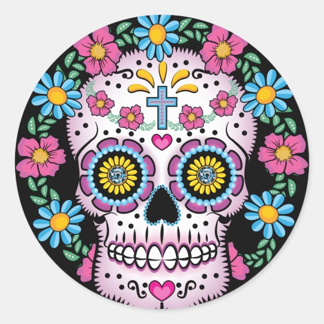 Sticker Rond Dia de los Muertos (Devant)