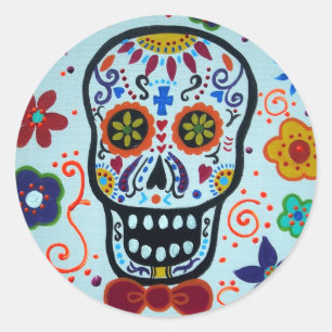 STICKER ROND DIA DE LOS MUERTOS