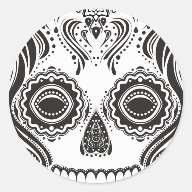Sticker Rond Dia de los Muertos That Girl Skull (Devant)