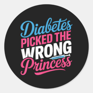 Sticker Rond Diabète a choisi la mauvaise princesse de type un