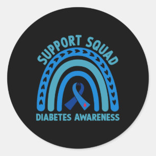 Sticker Rond Diabète Blue Support Squad Sensibilisation au diab