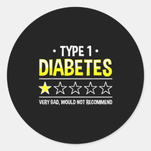 Sticker Rond Diabète de type 1 drôle Un Humour étoilé