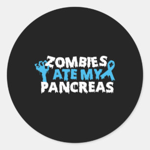Sticker Rond Diabète de type 1 Sensibilisation Les zombies ont 