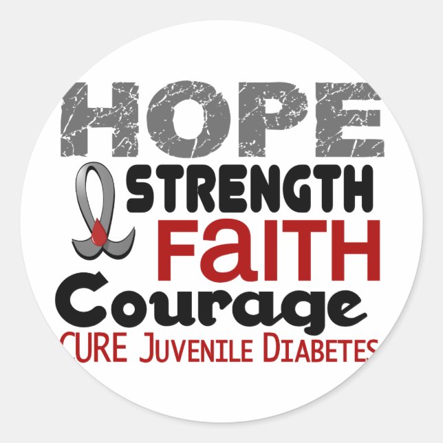 Sticker Rond Diabète juvénile HOPE 3 (Devant)