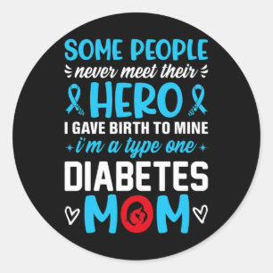 Sticker Rond Diabète Type 1 Survivant Maman - Femmes T1 Diabète