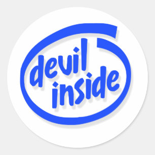 Sticker Rond Diable à l'intérieur