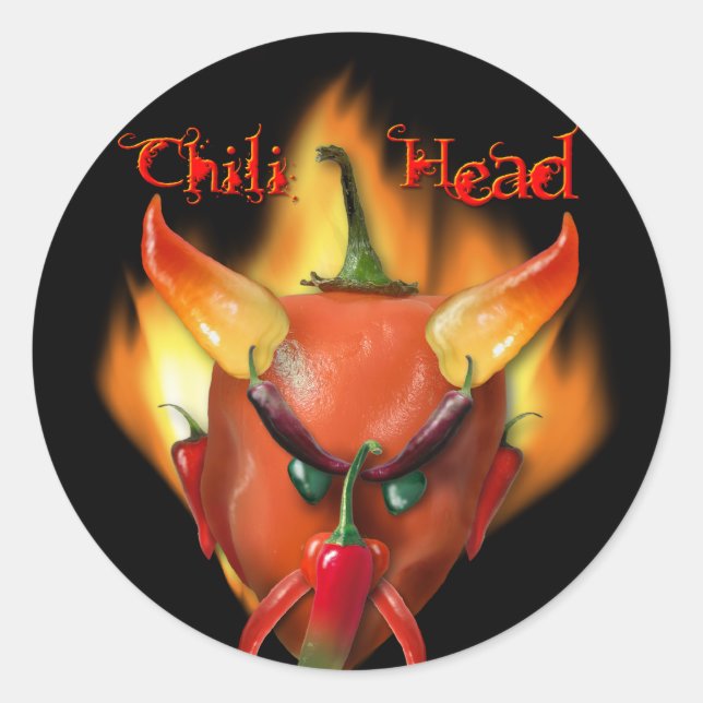 Sticker Rond Diable de la tête Chili (Devant)
