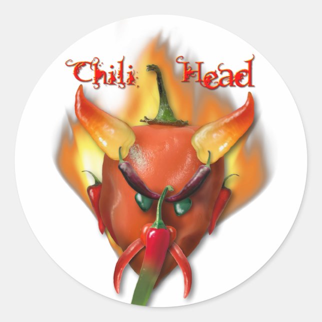 Sticker Rond Diable de la tête Chili (Devant)