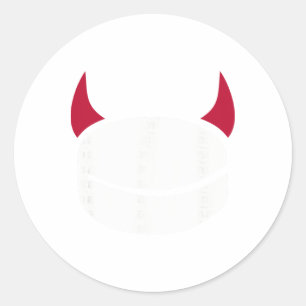 Sticker Rond Diable de rondelle de hockey 