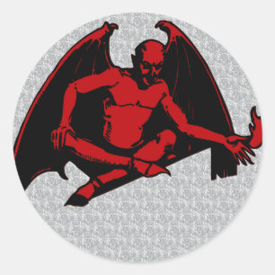 Sticker Rond Diable vintage