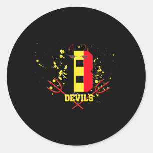 Sticker Rond Diables de Belgique Football Sport