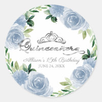 Diadème argenté pour Quinceanera fleurs bleu clair