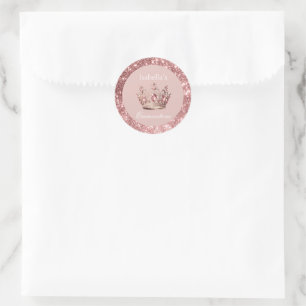 Sticker Rond Diadème Couronne Paillettes Florales Rougeur Quinc