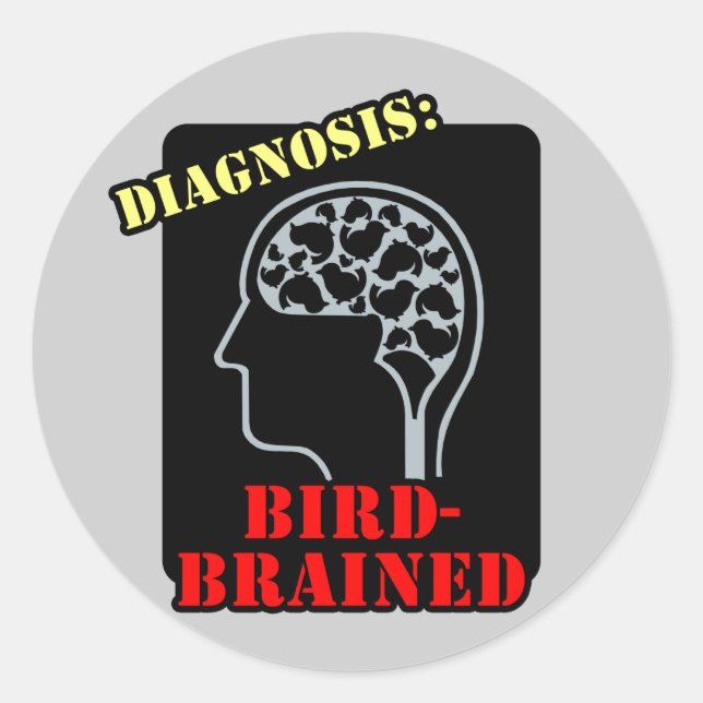 Sticker Rond Diagnostic : Brainé par les oiseaux (Devant)