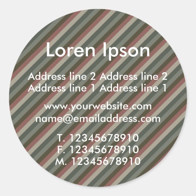 Sticker Rond Diagonal Stripes Entreprise / Profil (Devant)
