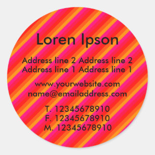 Sticker Rond Diagonal Stripes II Business / Profil