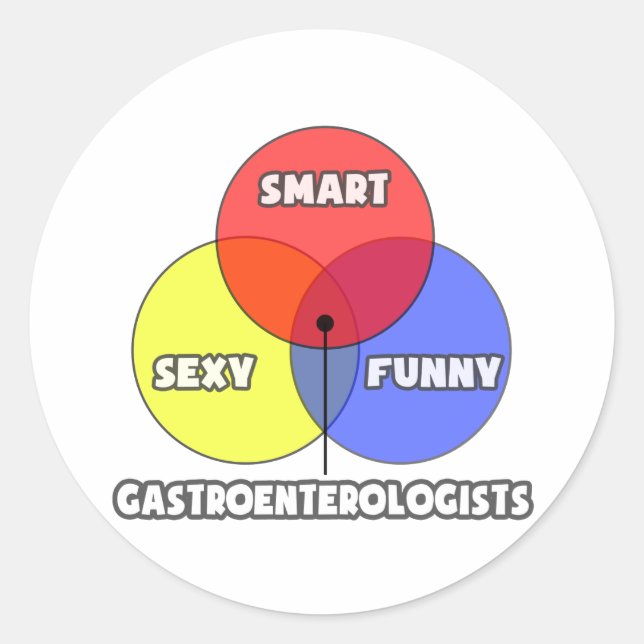 Sticker Rond Diagramme de Venn .. Gastroentérologiste (Devant)