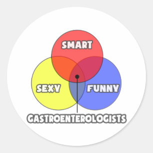 Sticker Rond Diagramme de Venn .. Gastroentérologue