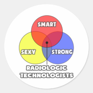 Sticker Rond Diagramme de Venn .. Technologues radiologiques