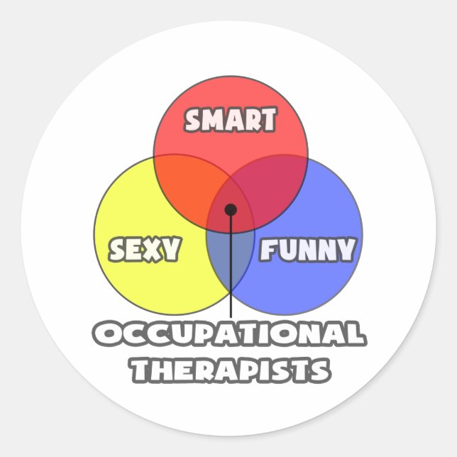 Sticker Rond Diagramme de Venn .. Thérapistes professionnels (Devant)