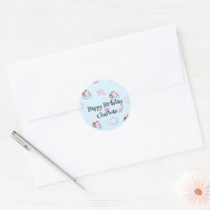 Sticker Rond Diagramme motif de la princesse Unicorn magique