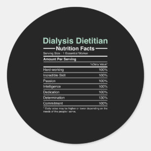 Sticker Rond Dialyse Diététiste Nutrition Facts - Néphrologie