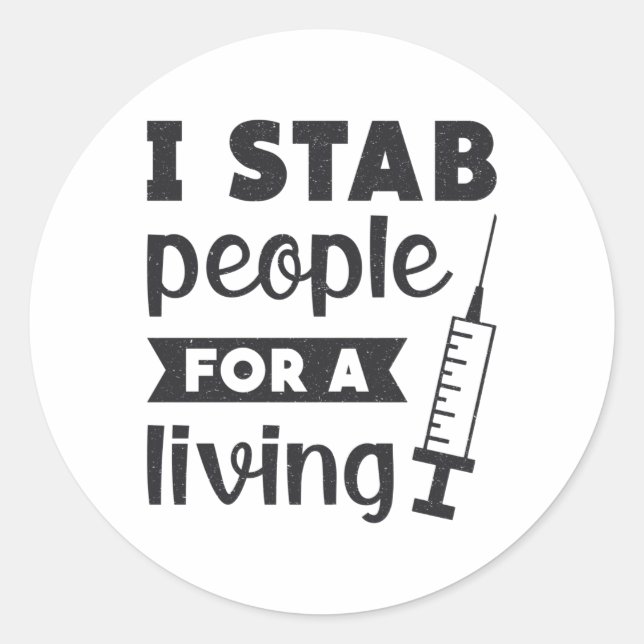 Sticker Rond Dialyse Tech I Stab Personnes Pour Une Infirmière  (Devant)