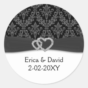 Sticker Rond diamante damask mariage
