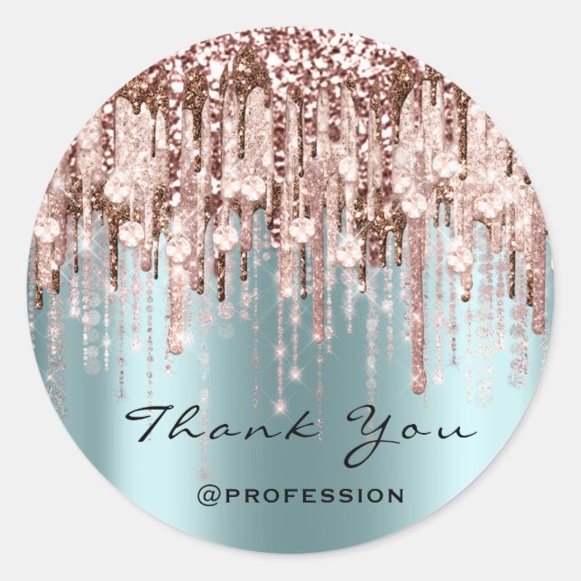 Sticker Rond Diamants de maquillage de Merci (Devant)